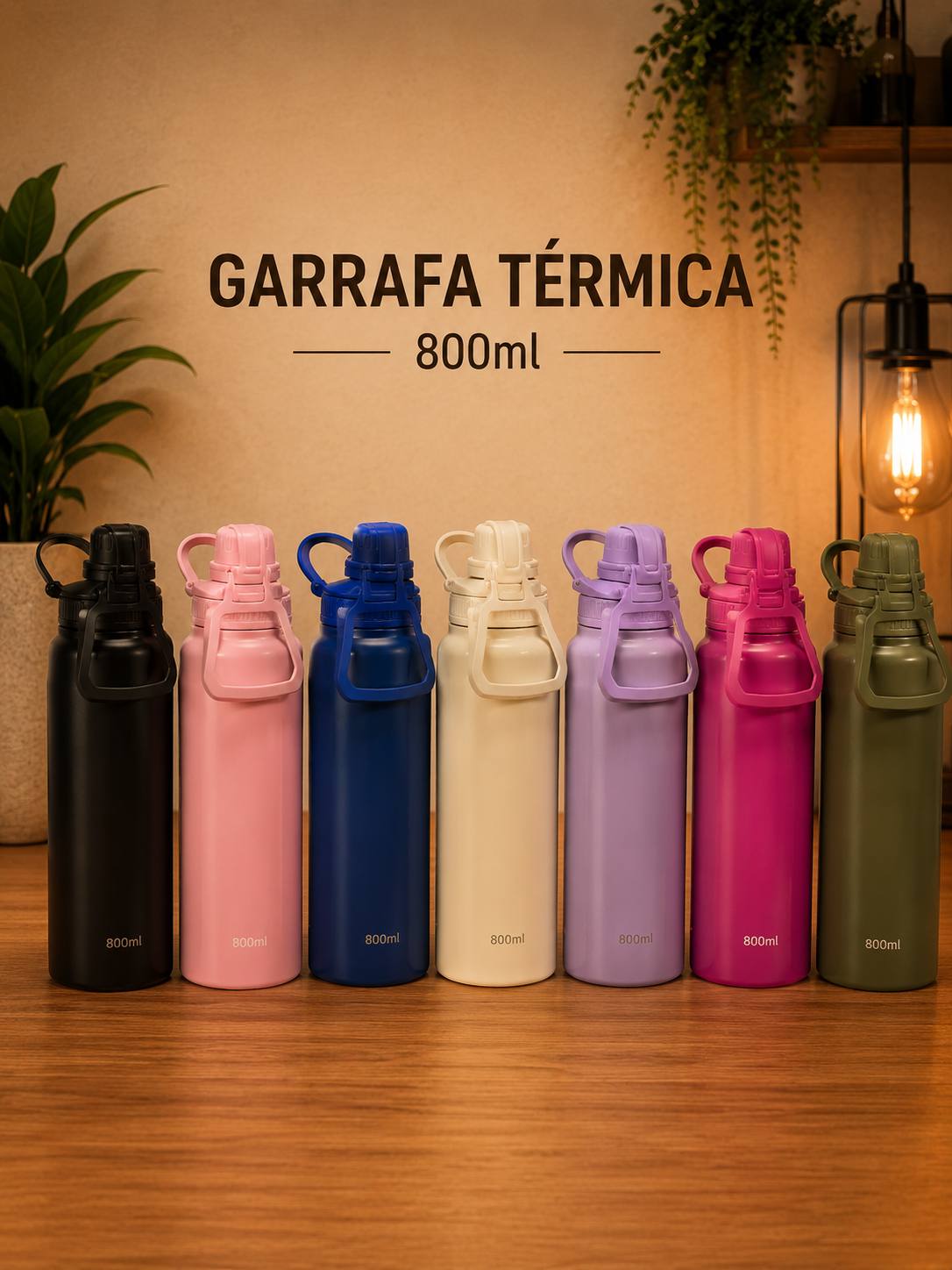 Garrafa Térmica 800ml com Alça