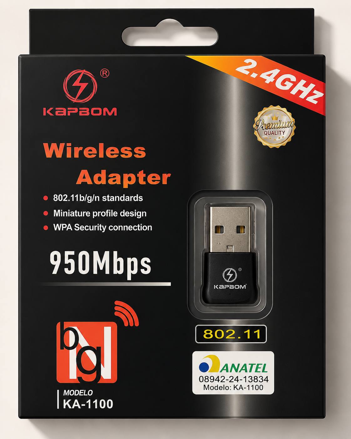 Adaptador Wireless USB Kapbom KA-1100 950Mbps